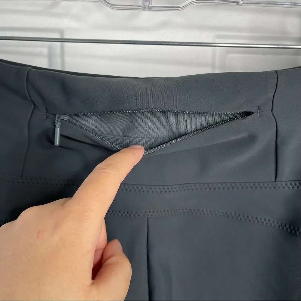 Athleta dark grey/blue side zipper pocket ankle slit leggings size Medium Tall - Picture 9 of 11